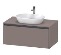 Duravit ketho 2 meuble sous lavabo avec plaque de console avec 1 tiroir 100x55x45.9cm avec poignée anthracite basalte mate K24886043430000
