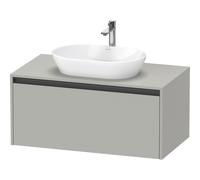Duravit ketho 2 meuble sous lavabo avec plaque de console avec 1 tiroir 100x55x45.9cm avec poignée gris anthracite béton mat K24886007070000