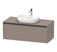 Duravit ketho 2 meuble sous lavabo avec plaque de console avec 1 tiroir 120x55x45.9cm avec poignée anthracite basalte mate K24887043430000