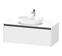Duravit ketho 2 meuble sous lavabo avec plaque de console avec 1 tiroir 120x55x45.9cm avec poignée anthracite blanc mat K24887018180000