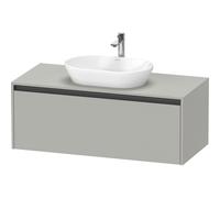 Duravit ketho 2 meuble sous lavabo avec plaque de console avec 1 tiroir 120x55x45.9cm avec poignée anthracite béton gris mat K24887007070000