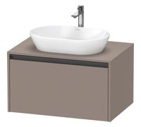 Duravit ketho 2 meuble sous lavabo avec plaque de console avec 1 tiroir 80x55x45.9cm avec poignée anthracite basalte mate K24885043430000