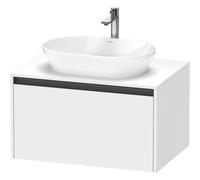Duravit ketho 2 meuble sous lavabo avec plaque de console avec 1 tiroir 80x55x45.9cm avec poignée anthracite blanc mat K24885018180000