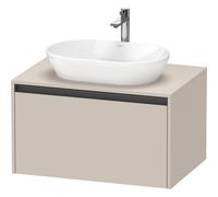 Duravit ketho 2 meuble sous lavabo avec plaque de console et 1 tiroir 80x55x45.9cm avec poignée anthracite taupe mate K24885091910000