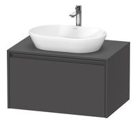 Duravit ketho 2 meuble sous lavabo avec plaque de console et 1 tiroir 80x55x45.9cm avec poignée anthracite graphite mat K24885049490000