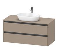 Duravit ketho 2 meuble sous lavabo avec plaque de console et 2 tiroirs 120x55x56.8cm avec poignées anthracite lin mat K24897075750000