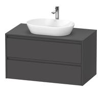 Duravit ketho 2 meuble sous lavabo avec plaque de console et 2 tiroirs 100x55x56.8cm avec poignées anthracite graphite mat K24896049490000