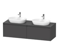 Duravit Ketho 2 meuble sous-lavabo avec plateau de console avec 2 tiroirs pour doubles vasques 160x55x45,9cm avec poignées graphite anthracite mat K24889B49490000