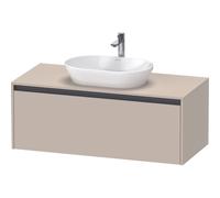 Duravit Ketho 2 meuble sous-lavabo incluant plaque console avec 1 tiroir 120x55x45.9cm avec poignée anthracite taupe supermat K24887083830000