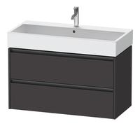 Duravit Ketho 2 meuble sous-lavabo mural avec 2 tiroirs 98,4x46x54,9cm avec poignées graphite anthracite supermat k25278080800000