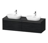 Duravit Ketho 2 meuble sous-lavabo y compris plan de console avec 2 tiroirs pour doubles vasques 160x55x45.9cm avec poignées chêne noir mat anthracite K24889B16160000