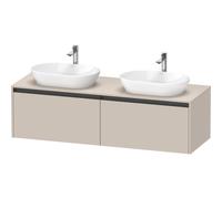 Duravit Ketho 2 meuble sous-lavabo y compris plan de console avec 2 tiroirs pour doubles vasques 160x55x45.9cm avec poignées anthracite taupe mat K24889B91910000