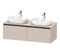 Duravit Ketho 2 meuble sous-lavage avec plan de console avec 2 tiroirs pour double vasques 140x55x45.9cm avec poignées anthracite taupe mat K24888B91910000