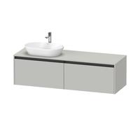 Duravit Ketho.2 bÃ¢ti-support pour lavabo, dÃ©coupe de la vasque Ã gauche, 1600x459x550mm, K24889L, Coloris: DÃÂ©cor gris bÃÂ©ton mat - K24889L07070000