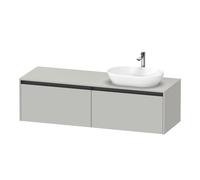Duravit Ketho.2 bÃ¢ti-support pour lavabo, dÃ©coupe de la vasque Ã droite, 1600x459x550mm, K24889R, Coloris: DÃÂ©cor gris bÃÂ©ton mat - K24889R07070000