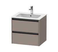 Meuble Pour Lavabo Encastrable Duravit Ketho.2 2 tiroirs, poignées anthracite, pour Lavabo ME 610x550x480mm Basalte Mat K25262043430000