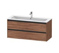 Duravit Ketho.2 bâti-support pour lavabo suspendu, 2 tiroirs, 1210x550x480mm, pour ME by Starck 233612,236112, K25265079790000, Couleur: Décor noyer naturel