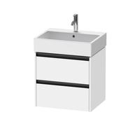 Meuble Pour Lavabo Encastrable Duravit Ketho.2 2 tiroirs, poignées anthracite, pour Lavabo Vero Air 584x549x460mm Blanc Super Mat K25275084840000