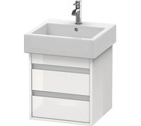 Duravit Ketho Meuble sous-lavabo suspendu 6635, 2 tiroirs, 450mm, pour Vero, Couleur (avant/corps): DÃ©cor blanc brillant - KT663502222
