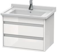 Duravit Ketho bâti-support lavabo suspendu, 650x480x455 mm, 2 tiroirs, pour Starck 3 030470, KT664302222, Couleur: Décor blanc brillant