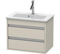 Duravit Ketho bâti-support lavabo suspendu, Compact, 600x480x385 mm, 2 tiroirs, pour ME by Starck 234263, KT645209191, Couleur: Décor taupe mat