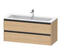 Duravit ketho meuble à 2 tiroirs pour un seul lavabo 121x48x55cm avec poignées anthracite chêne naturel mat k25265030300000