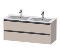 Duravit ketho meuble avec 2 tiroirs pour double lavabo 128x48x55cm avec poignées anthracite taupe super mat k25266083830000