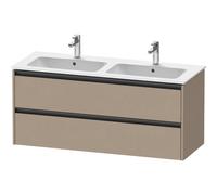 Duravit ketho meuble avec 2 tiroirs pour double vasque 128x48x55cm avec poignées anthracite lin mat k25266075750000