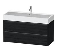 Duravit ketho meuble avec 2 tiroirs pour un seul lavabo 118.4x46x54.9cm avec poignées chêne anthracite noir mat k25279016160000