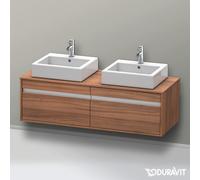 Duravit Meuble sous-vasque Ketho KT6697B7979 140x55x42,6 vasque à poser découpe deux côtés noyer