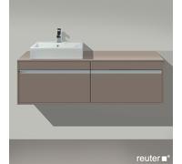 Duravit Meuble sous-vasque Ketho KT6697L4343 140x55x42,6 cm, 2 tiroirs, découpe à gauche, basalte mat