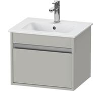 Duravit Ketho meuble sous-lavabo mural Compact 6404, 1 tiroir, 500mm, pour ME by Starck 233653, KT640400707, Couleur: Gris béton Gris mat