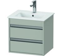 Duravit Ketho meuble sous-lavabo mural Compact 6444, 2 tiroirs, avec découpe pour siphon et tablier, 600mm, pour ME by Starck 233653, KT644400707, Couleur: Gris béton Gris mat