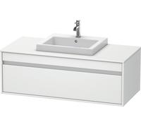 Duravit Vasque Ketho KT679601818 – 120 × 55 cm, blanc mat, pour lavabo encastré au centre, suspendu