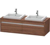 Duravit Ketho Meuble sous-lavabo sur console suspendu, 1400x426x550 mm, 2 tiroirs, pour 2 lavabos à encastrer, des deux côtés, KT6797B2121, Couleur: Décor noyer foncé