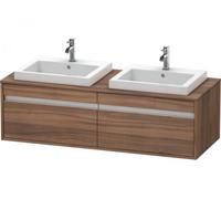 Duravit Ketho Meuble sous-lavabo sur console suspendu, 1400x426x550 mm, 2 tiroirs, pour 2 lavabos à encastrer, des deux côtés, KT6797B7979, Couleur: Décor noyer naturel