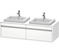 Duravit Ketho Meuble sous-lavabo sur console suspendu, 1400x426x550 mm, 2 tiroirs, pour 2 lavabos à encastrer, des deux côtés, KT6797B1818, Couleur: Décor blanc mat