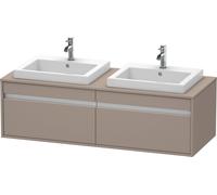 Duravit Ketho Meuble sous-lavabo sur console suspendu, 1400x426x550 mm, 2 tiroirs, pour 2 lavabos à encastrer, des deux côtés, KT6797B4343, Couleur: Décor basalte mat