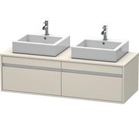 Duravit Ketho Meuble sous-lavabo sur console suspendu, 1400x426x550 mm, 2 tiroirs, pour 2 vasques à poser, des deux côtés, KT6697B9191, Couleur: Décor taupe mat