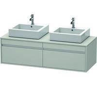 Duravit Ketho Meuble sous-lavabo sur console suspendu, 1400x426x550 mm, 2 tiroirs, pour 2 vasques à poser, des deux côtés, KT6697B0707, Couleur: Décor gris béton mat
