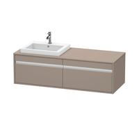 Duravit Meuble sous-lavabo suspendu Ketho 6797 KT6797L4343, 2 tiroirs, 1400 mm, gauche, basalte mat