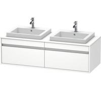 Duravit Ketho Meuble sous-lavabo sur console suspendu, 1400x426x550 mm, 2 tiroirs, pour lavabo à encastrer, position à droite, KT6797R4343, Couleur: Décor basalte mat