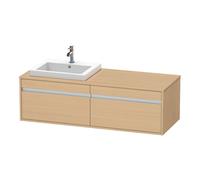 Duravit Meuble sous-vasque Ketho KT6797L3030 140x55x42,6 cm 2 tiroirs découpe à gauche chêne naturel
