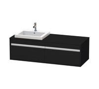 Ketho Duravit vasque KT6797L1616 140x55x42,6cm, vasques à encastrer, 2 coulissants, découpe à gauche, chêne noir