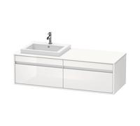 Duravit Vasque Ketho KT6797L2222 140×55×42,6cm encastrable 2 tiroirs découpe à gauche blanc brillant
