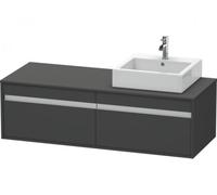 Duravit Ketho Meuble sous-lavabo sur console suspendu, 1400x426x550 mm, 2 tiroirs, pour vasque à poser, position à droite, KT6697R4949, Couleur: Décor graphite mat
