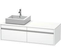 Duravit Meuble sous-vasque Ketho KT6697L1818 140×55×42,6 cm vasque à poser découpe gauche blanc mat