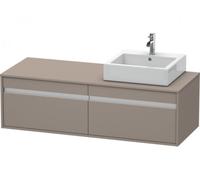 Duravit Ketho Meuble sous-lavabo sur console suspendu, 1400x426x550 mm, 2 tiroirs, pour vasque à poser, position à droite, KT6697R4343, Couleur: Décor basalte mat
