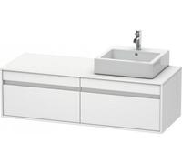 Duravit Ketho Meuble sous-lavabo sur console suspendu, 1400x426x550 mm, 2 tiroirs, pour vasque à poser, position à gauche, KT6697L4949, Couleur: Décor graphite mat