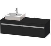 Duravit Meuble sous-vasque KT6697L1616 140x55x42,6cm pour lavabo à poser découpe gauche chêne noir